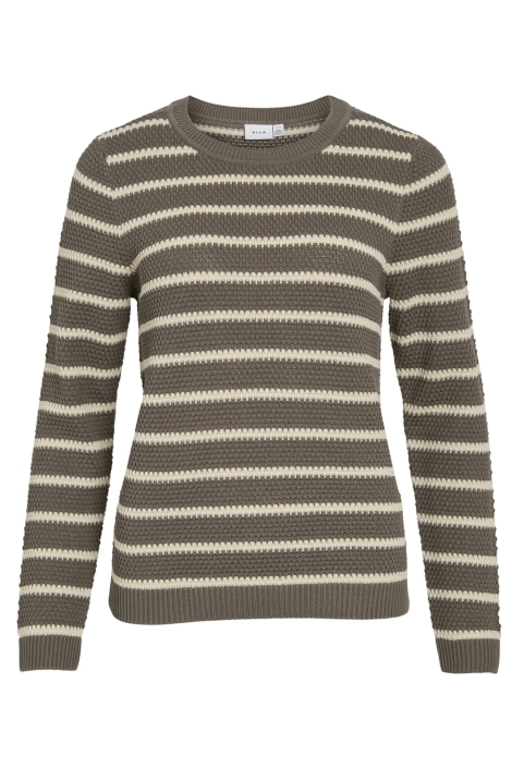 Vila vidalo o-neck l/s stripe knit top-